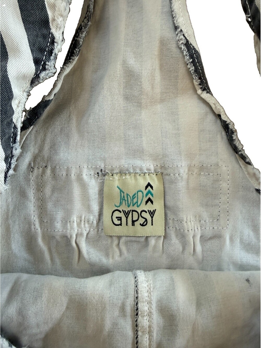 Jaded Gypsy Boho Distressed Patch Paint Splatter Overalls Adjustable Rare - Picture 6 of 16